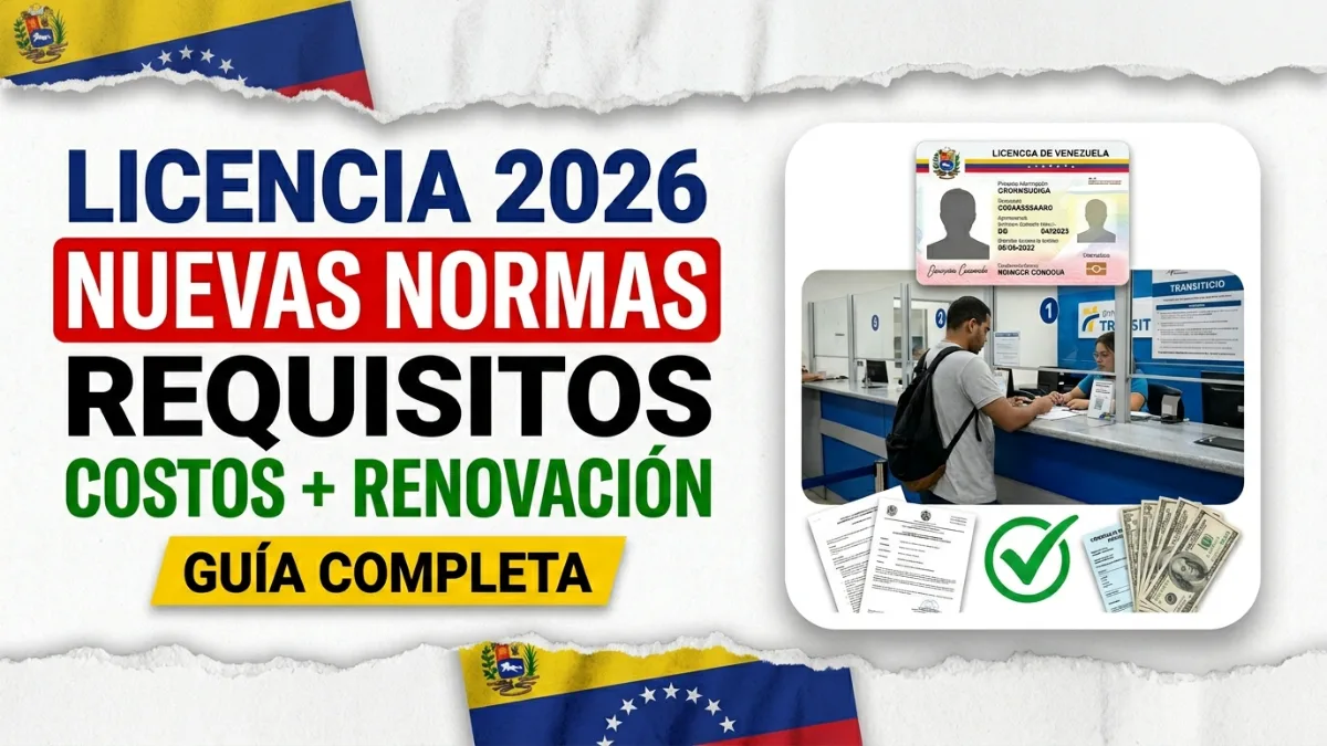Nuevas normas para la licencia de conducir en Venezuela 2026: requisitos, costos y proceso de renovación